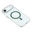 For iPhone Air Magnetic Case Clear PC Phone Back Cover with Metal Buttons - Green - 5