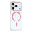 For iPhone 18 Pro / 17 Pro Magnetic Case Clear PC Phone Back Cover with Metal Buttons - Pink - 1