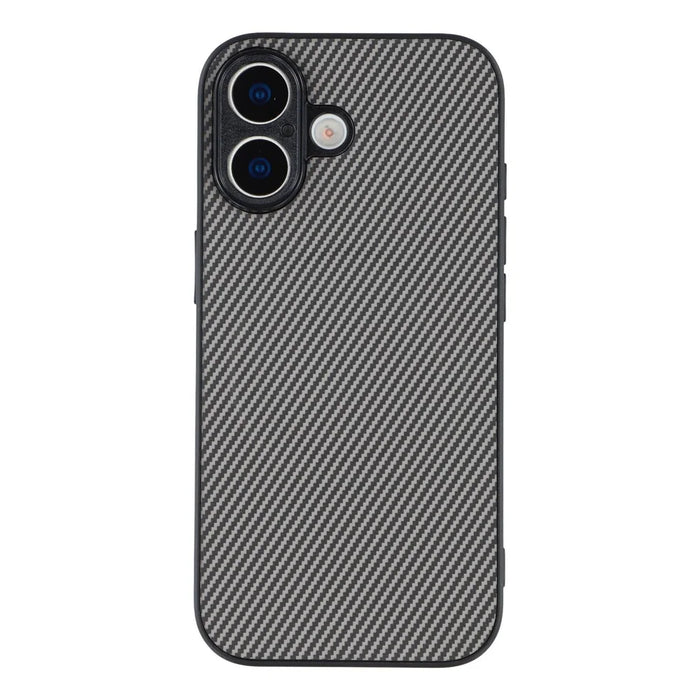 For iPhone 17 Magnetic Case Carbon Fiber Texture TPU PC Phone Back Cover - Grey - 3
