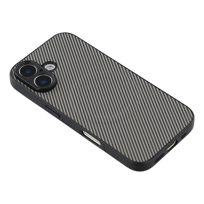 For iPhone 17 Magnetic Case Carbon Fiber Texture TPU PC Phone Back Cover - Grey - 4