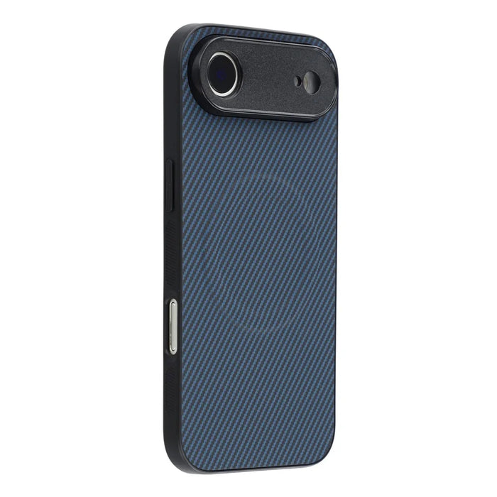 For iPhone Air Magnetic Case Carbon Fiber Texture TPU PC Phone Back Cover - Blue - 1