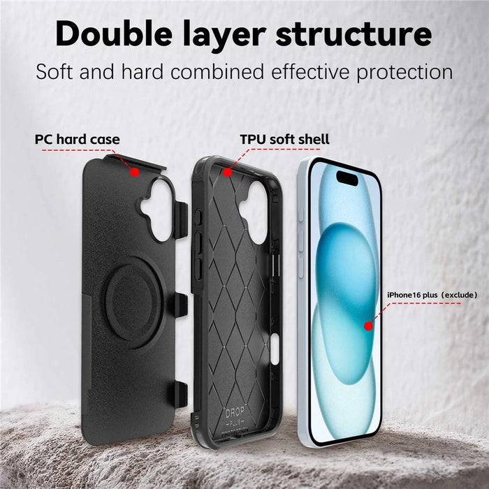 For iPhone 16 Plus Case Compatible with MagSafe PC + TPU Anti-drop Phone Cover - 4