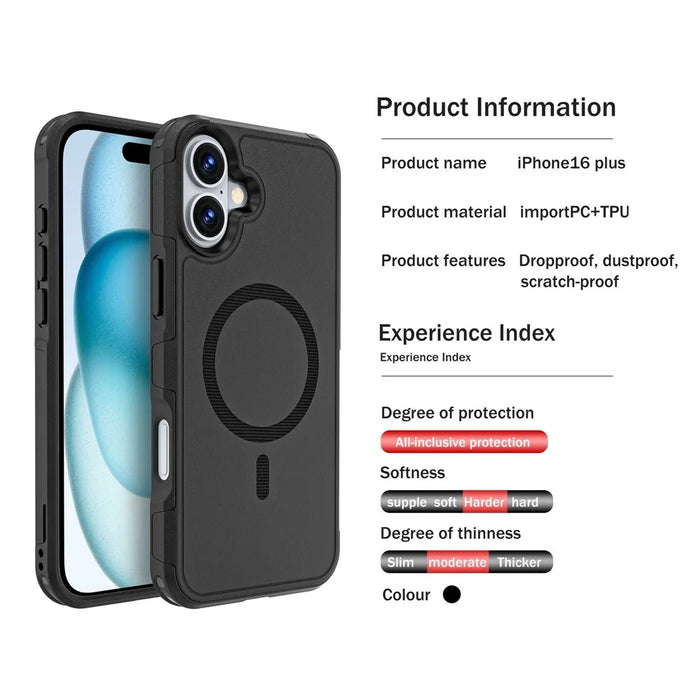 For iPhone 16 Plus Case Compatible with MagSafe PC + TPU Anti-drop Phone Cover - 7