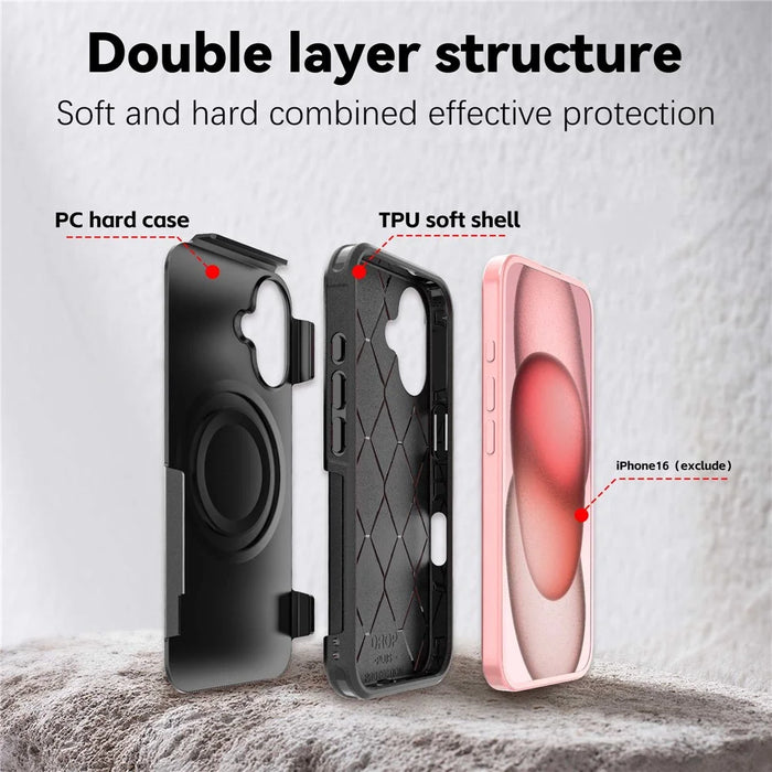 For iPhone 16 Case Compatible with MagSafe PC + TPU Anti-drop Phone Cover - 7