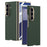 GKK For Samsung Galaxy Z Fold7 5G Case Electroplated PC + PU Phone Cover with Tempered Glass Front Film - Midnight Green - 1