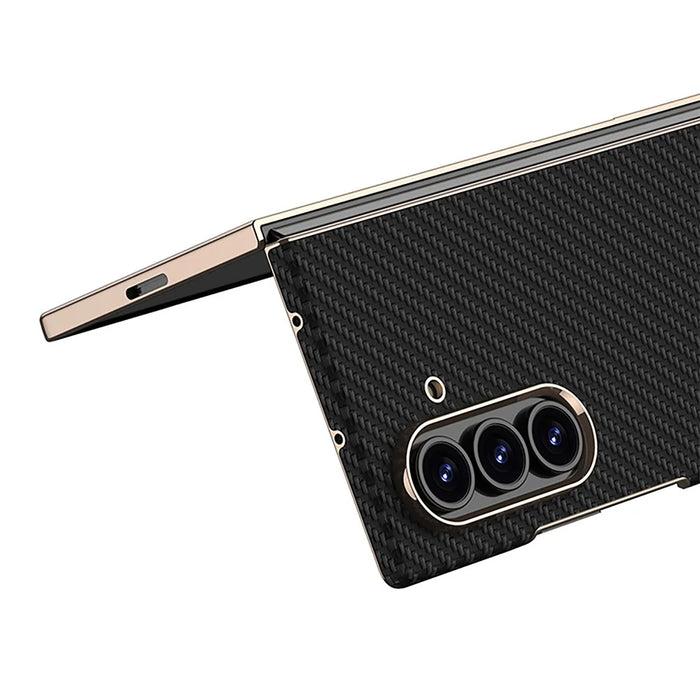 GKK For Samsung Galaxy Z Fold7 5G Case Electroplated PC + PU Phone Cover with Tempered Glass Front Film - Midnight Green - 5