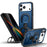 For iPhone 17 Pro Magnetic Case TPU + PC Shockproof Phone Cover with Dual Hole Kickstand - Blue - 1