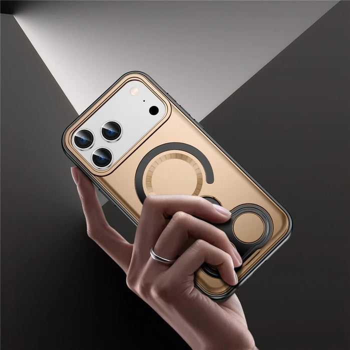 For iPhone 17 Pro Magnetic Case TPU + PC Shockproof Phone Cover with Dual Hole Kickstand - Blue - 7