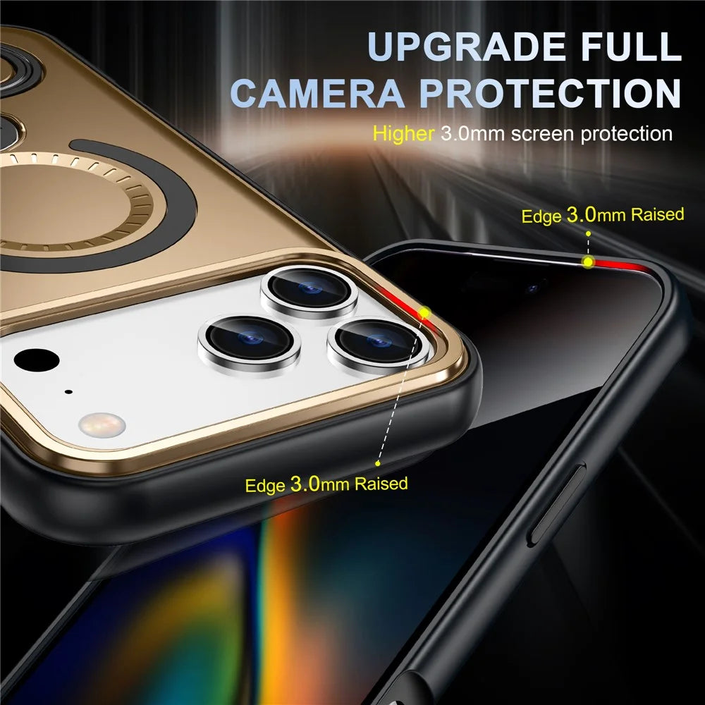 For iPhone 17 Pro Max Magnetic Case TPU + PC Shockproof Phone Cover with Dual Hole Kickstand - Blue - 5