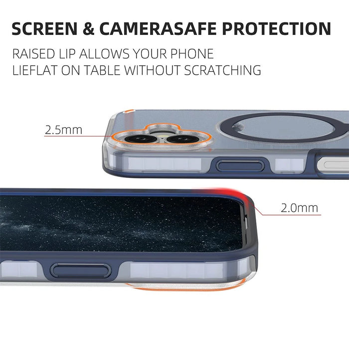 For iPhone 17 Magnetic Case with Kickstand TPU + PC Shockproof Phone Cover - Mint Green - 5