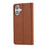 For iPhone 17 Cell Phone Case Magnetic Closing PU Leather Stand Cover - Light Brown - 6