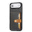 For iPhone Air Case Calf Texture Card Holder PU Leather + TPU Kicsktand Phone Cover - Black - 2