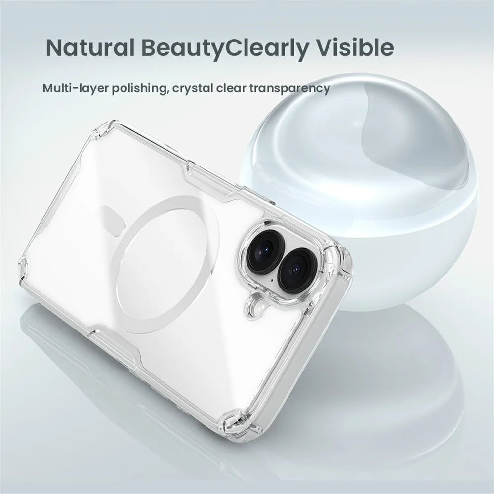 NILLKIN Nature Pro Series for iPhone 17 Case Compatible with MagSafe TPU + PC Ultra Clear Phone Case - Transparent - 6