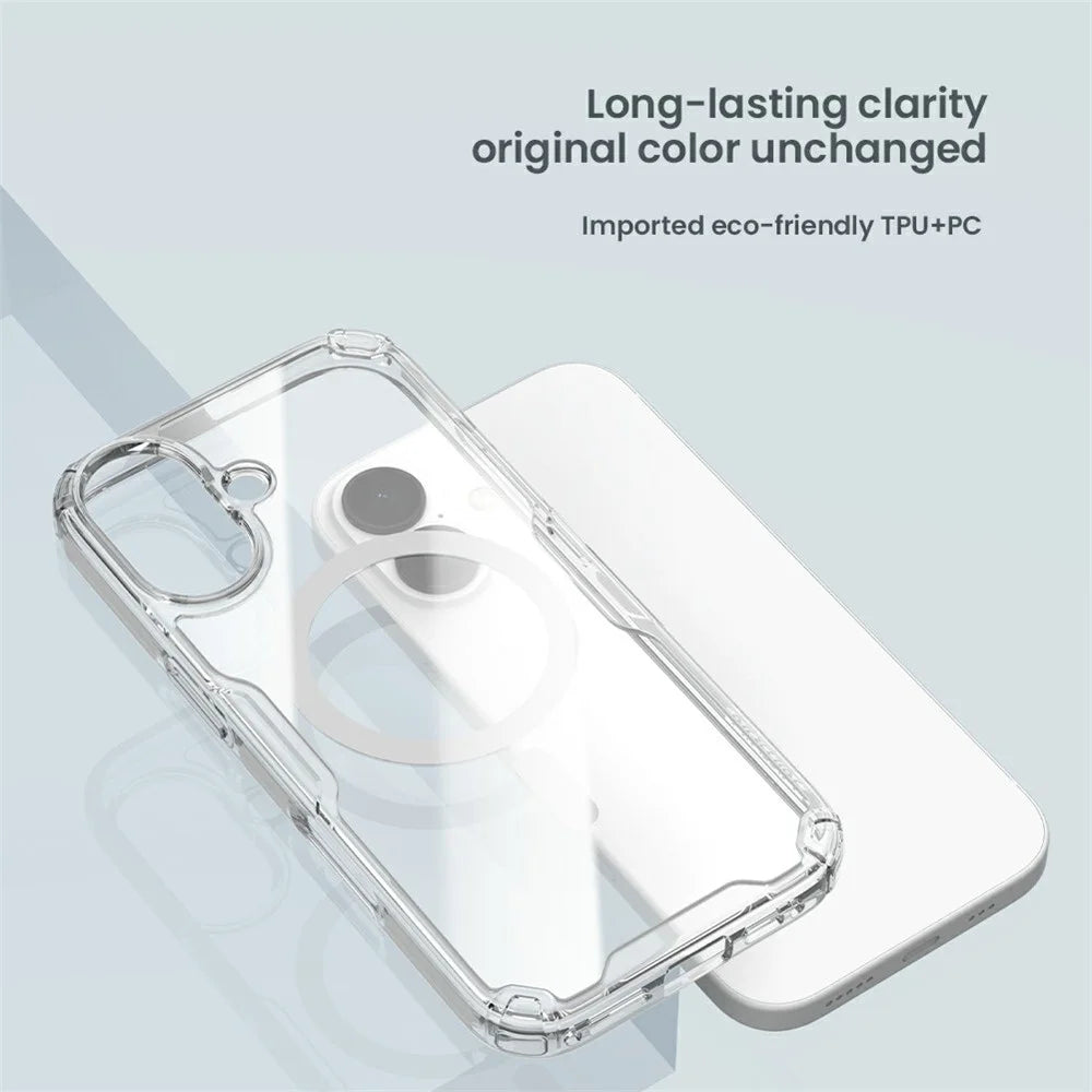 NILLKIN Nature Pro Series for iPhone 17 Case Compatible with MagSafe TPU + PC Ultra Clear Phone Case - Transparent - 7