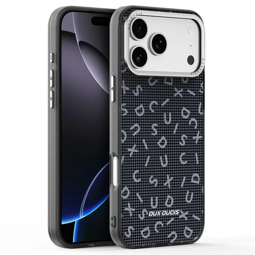 DUX DUCIS Moro Series For iPhone 17 Pro Max Case Compatible with MagSafe UV Pattern Leather + PC + TPU Phone Cover - Black - 1