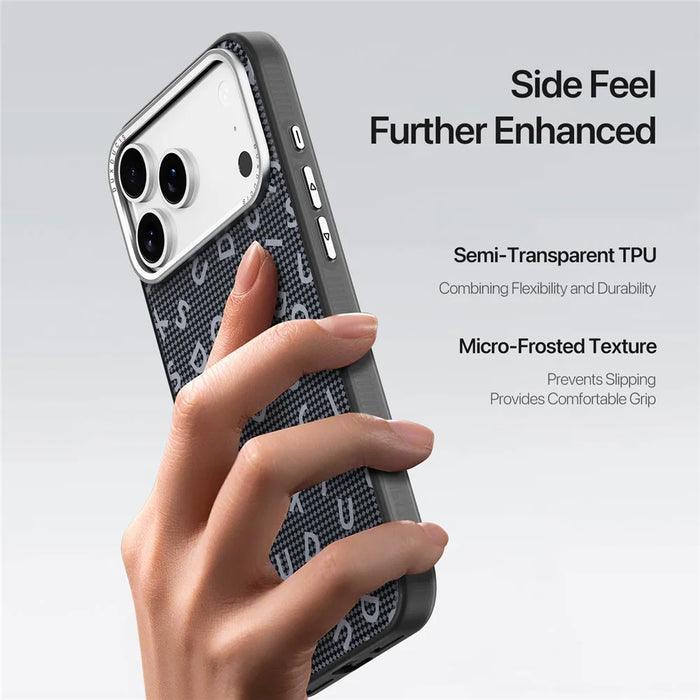 DUX DUCIS Moro Series For iPhone 17 Pro Max Case Compatible with MagSafe UV Pattern Leather + PC + TPU Phone Cover - Black - 6