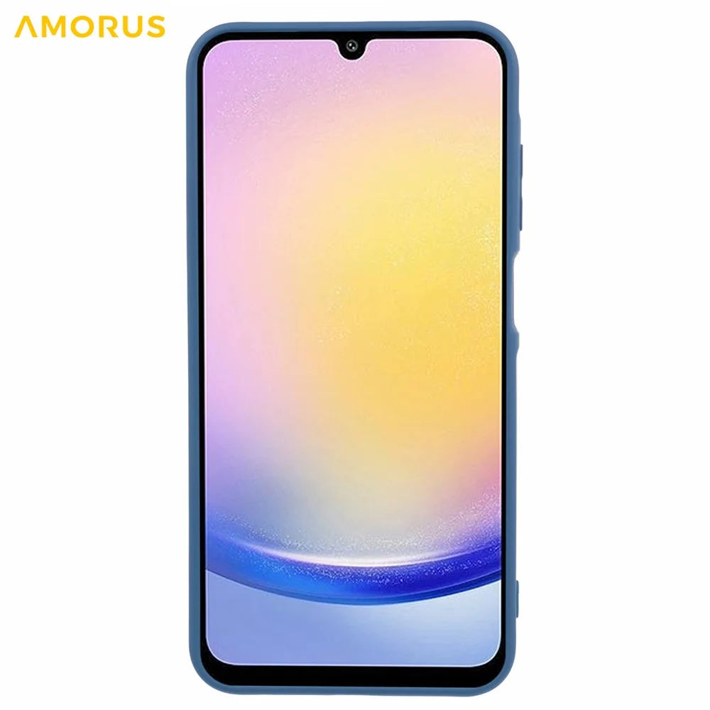 AMORUS For Samsung Galaxy A15 4G / 5G Case Precise Cutouts TPU Fiber Lining Shockproof Phone Cover - Sapphire - 2