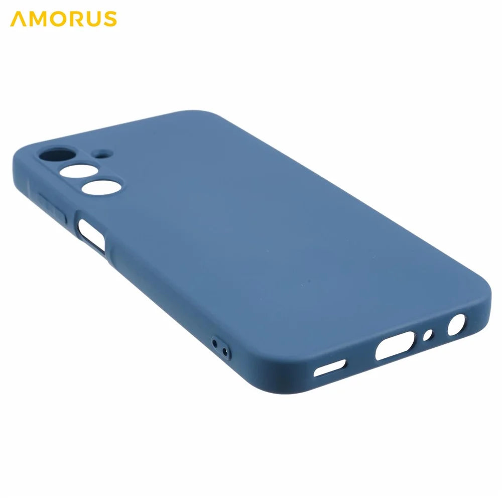 AMORUS For Samsung Galaxy A15 4G / 5G Case Precise Cutouts TPU Fiber Lining Shockproof Phone Cover - Sapphire - 5