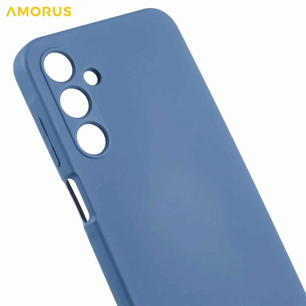 AMORUS For Samsung Galaxy A15 4G / 5G Case Precise Cutouts TPU Fiber Lining Shockproof Phone Cover - Sapphire - 7