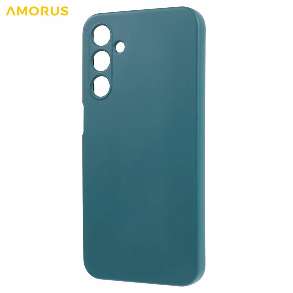 AMORUS For Samsung Galaxy A25 5G (Global) (161mm) Case Precise Cutouts TPU Fiber Lining Shockproof Phone Cover - Army Green - 3