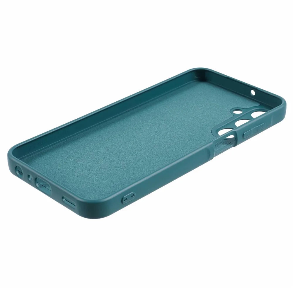 AMORUS For Samsung Galaxy A25 5G (Global) (161mm) Case Precise Cutouts TPU Fiber Lining Shockproof Phone Cover - Army Green - 6
