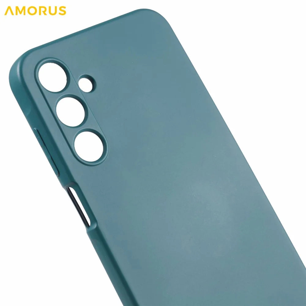 AMORUS For Samsung Galaxy A25 5G (Global) (161mm) Case Precise Cutouts TPU Fiber Lining Shockproof Phone Cover - Army Green - 7