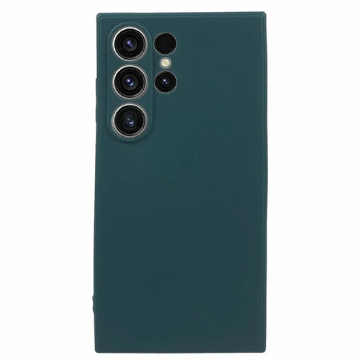 AMORUS For Samsung Galaxy S24 Ultra Case Precise Cutouts TPU Fiber Lining Shockproof Phone Cover - Army Green - 1