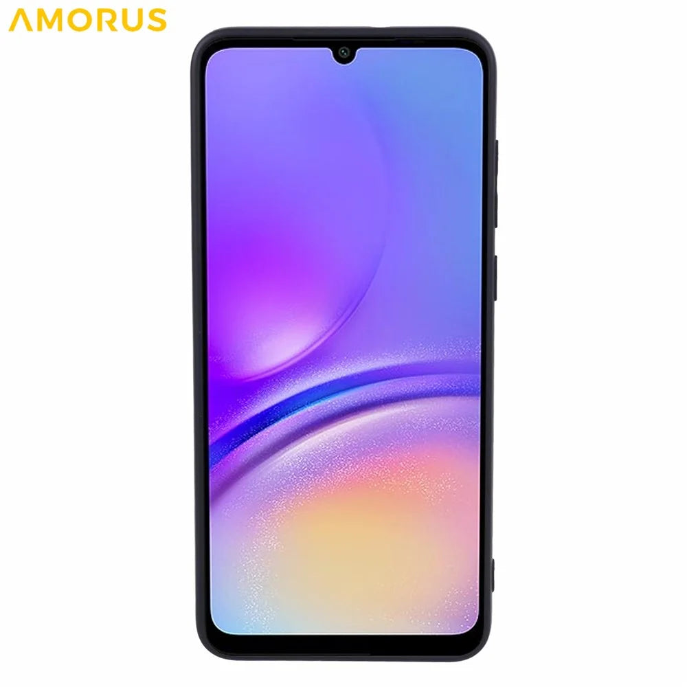 AMORUS For Samsung Galaxy A05 4G Case Precise Cutouts TPU Fiber Lining Shockproof Phone Cover - Black - 2