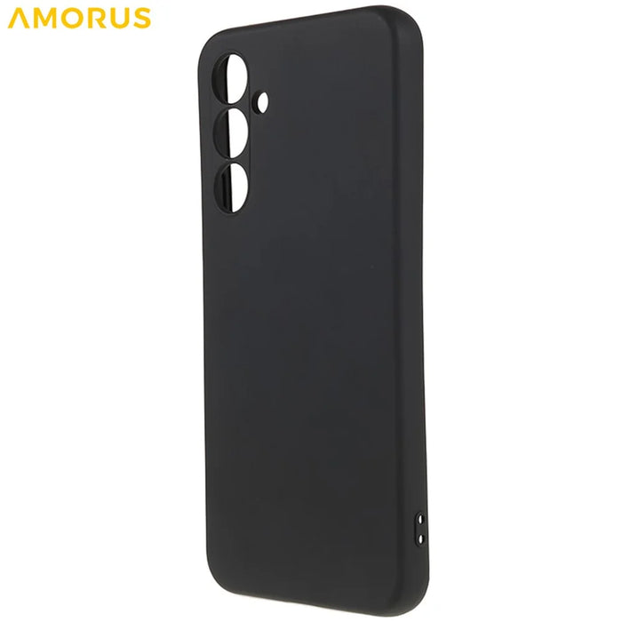 AMORUS For Samsung Galaxy S23 FE Case Precise Cutouts TPU Fiber Lining Shockproof Phone Cover - Black - 3