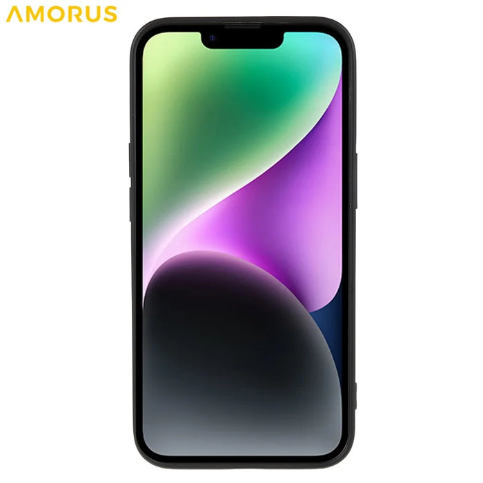 AMORUS For iPhone 15 Case Precise Cutouts TPU Fiber Lining Shockproof Phone Cover - Black - 3