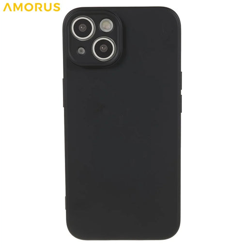 AMORUS For iPhone 15 Plus Case Precise Cutouts TPU Fiber Lining Shockproof Phone Cover - Black - 2