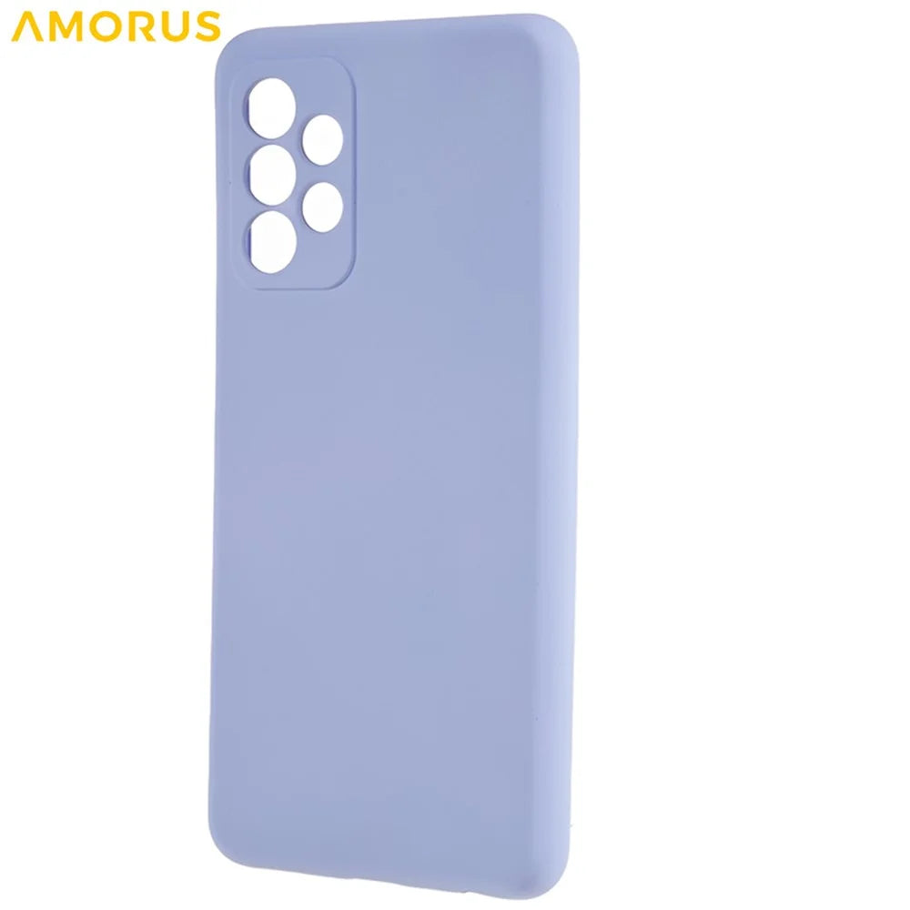 AMORUS For Samsung Galaxy A32 5G / M32 5G Case Precise Cutouts TPU Fiber Lining Shockproof Phone Cover - Light Purple - 3