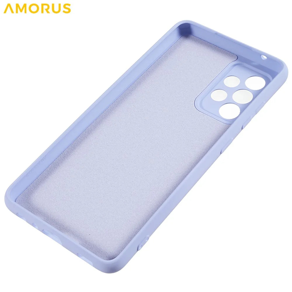 AMORUS For Samsung Galaxy A23 4G  /  5G (Global) Case Precise Cutouts TPU Fiber Lining Shockproof Phone Cover - Light Purple - 5