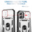For iPhone 17 Case TPU + PC Slide Camshield Kickstand Phone Cover - White - 3