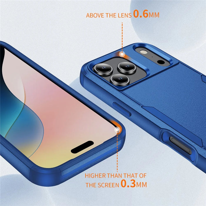 For iPhone 17 Pro Case 3 in 1 Shockproof TPU PC Phone Cover - Sapphire - 3