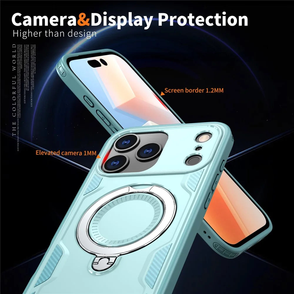 For iPhone 17 Pro Max Case Compatible with MagSafe Military Protection PC + TPU Kickstand Phone Cover - Baby Blue - 5