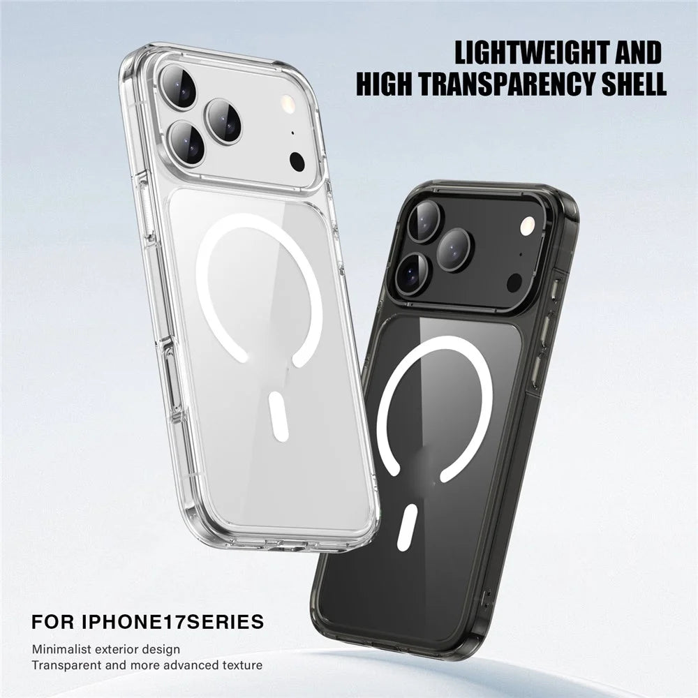 For iPhone 17 Pro Max Case Compatible with MagSafe TPU + PC Clear Phone Back Cover - Transparent - 2