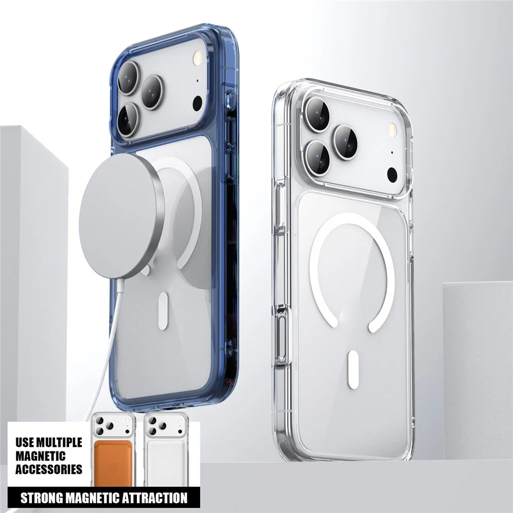 For iPhone 17 Pro Max Case Compatible with MagSafe TPU + PC Clear Phone Back Cover - Transparent - 5