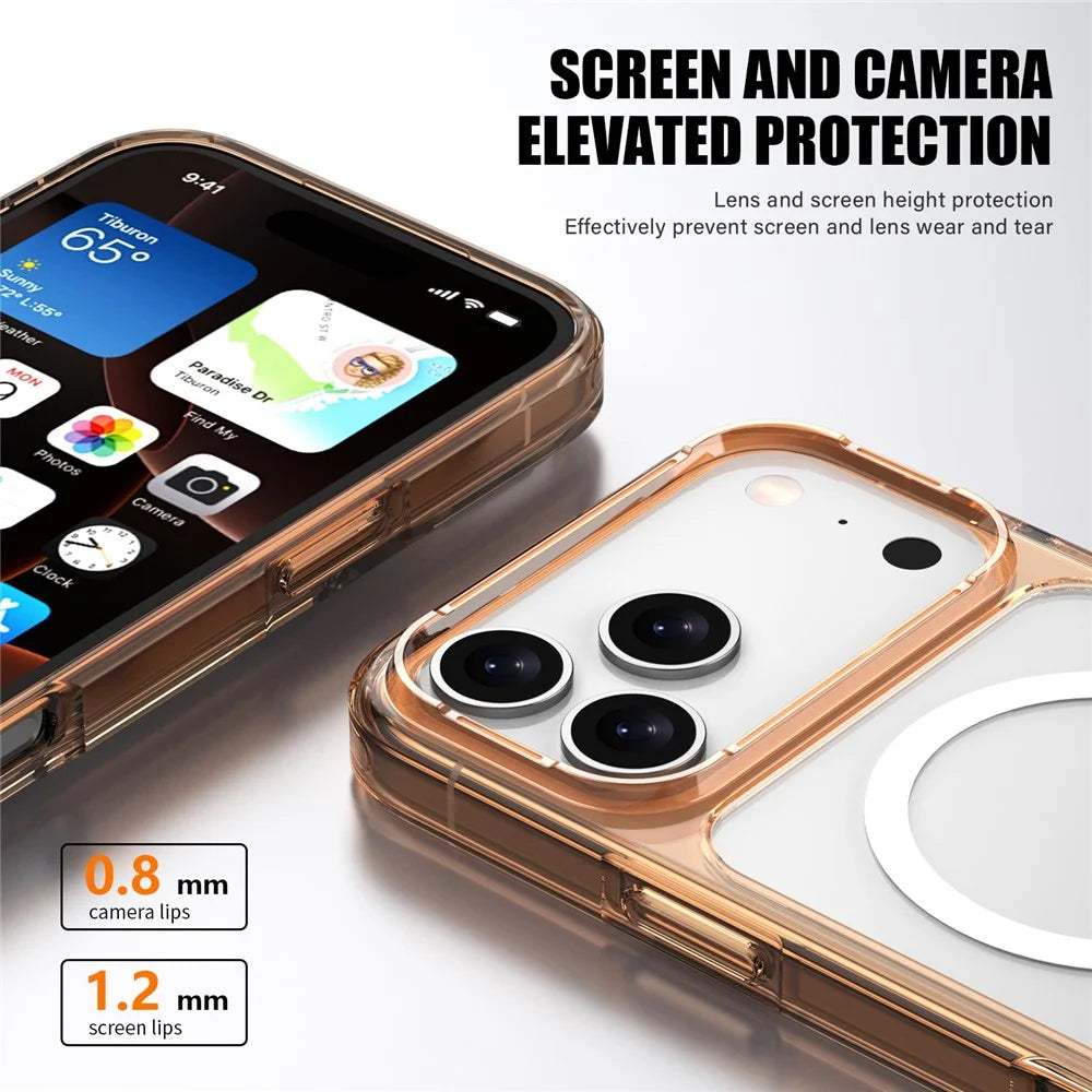 For iPhone 17 Pro Max Case Compatible with MagSafe TPU + PC Clear Phone Back Cover - Transparent - 7