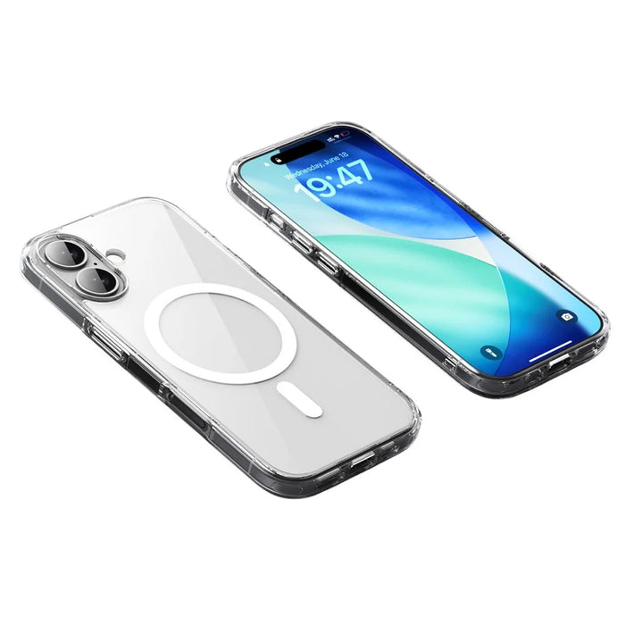 For iPhone 17 Case Compatible with MagSafe TPU + PC Clear Phone Back Cover - Transparent - 1