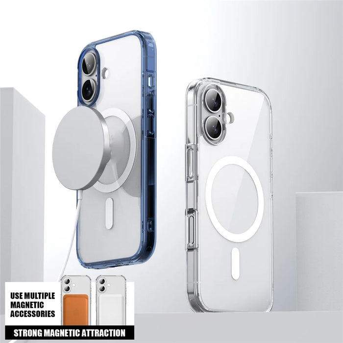 For iPhone 17 Case Compatible with MagSafe TPU + PC Clear Phone Back Cover - Transparent - 5