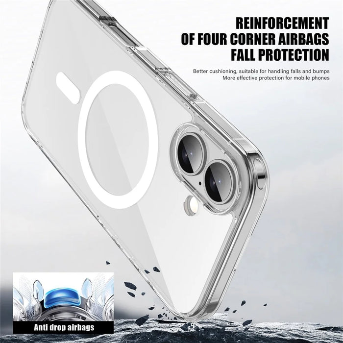 For iPhone 17 Case Compatible with MagSafe TPU + PC Clear Phone Back Cover - Transparent - 6