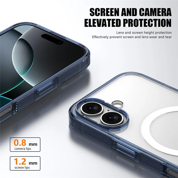 For iPhone 17 Case Compatible with MagSafe TPU + PC Clear Phone Back Cover - Transparent - 7
