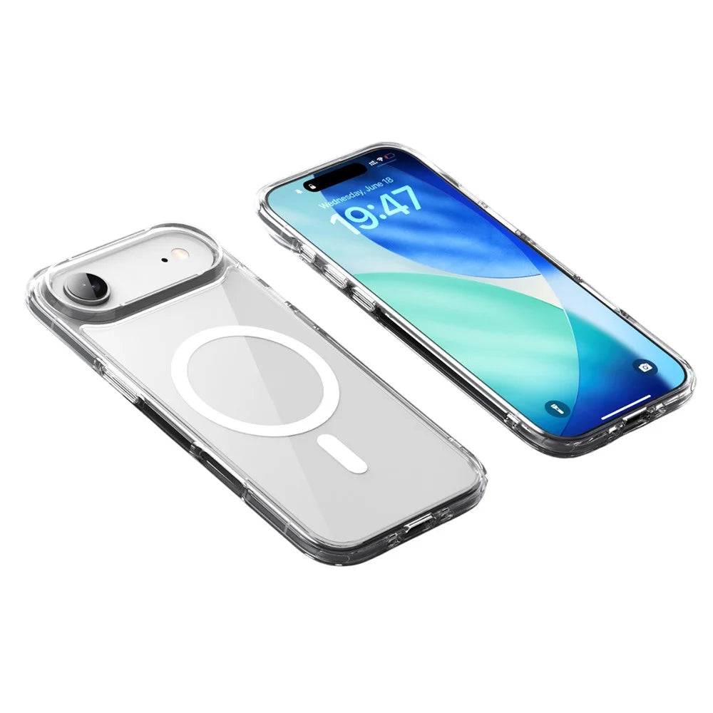 For iPhone Air Case Compatible with MagSafe TPU + PC Clear Phone Back Cover - Transparent - 1