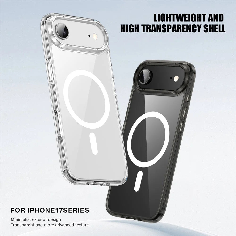 For iPhone Air Case Compatible with MagSafe TPU + PC Clear Phone Back Cover - Transparent - 2