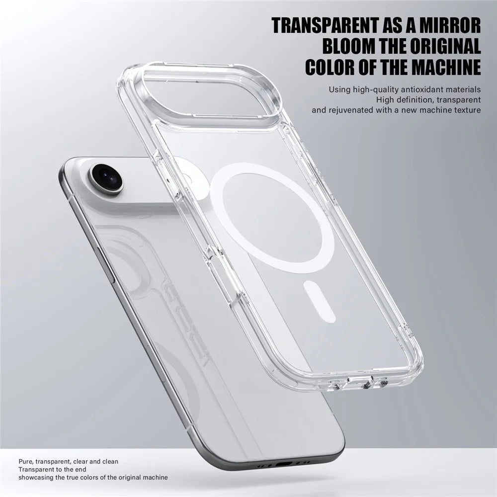 For iPhone Air Case Compatible with MagSafe TPU + PC Clear Phone Back Cover - Transparent - 3