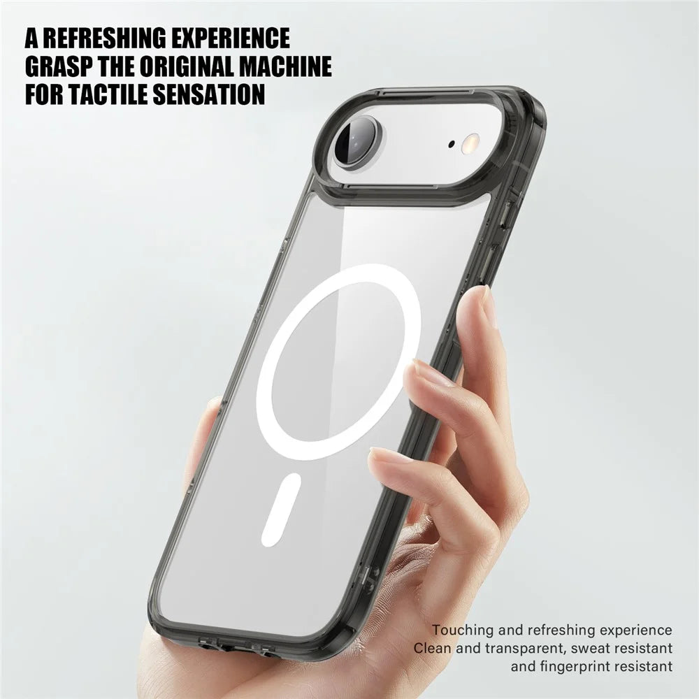 For iPhone Air Case Compatible with MagSafe TPU + PC Clear Phone Back Cover - Transparent - 4