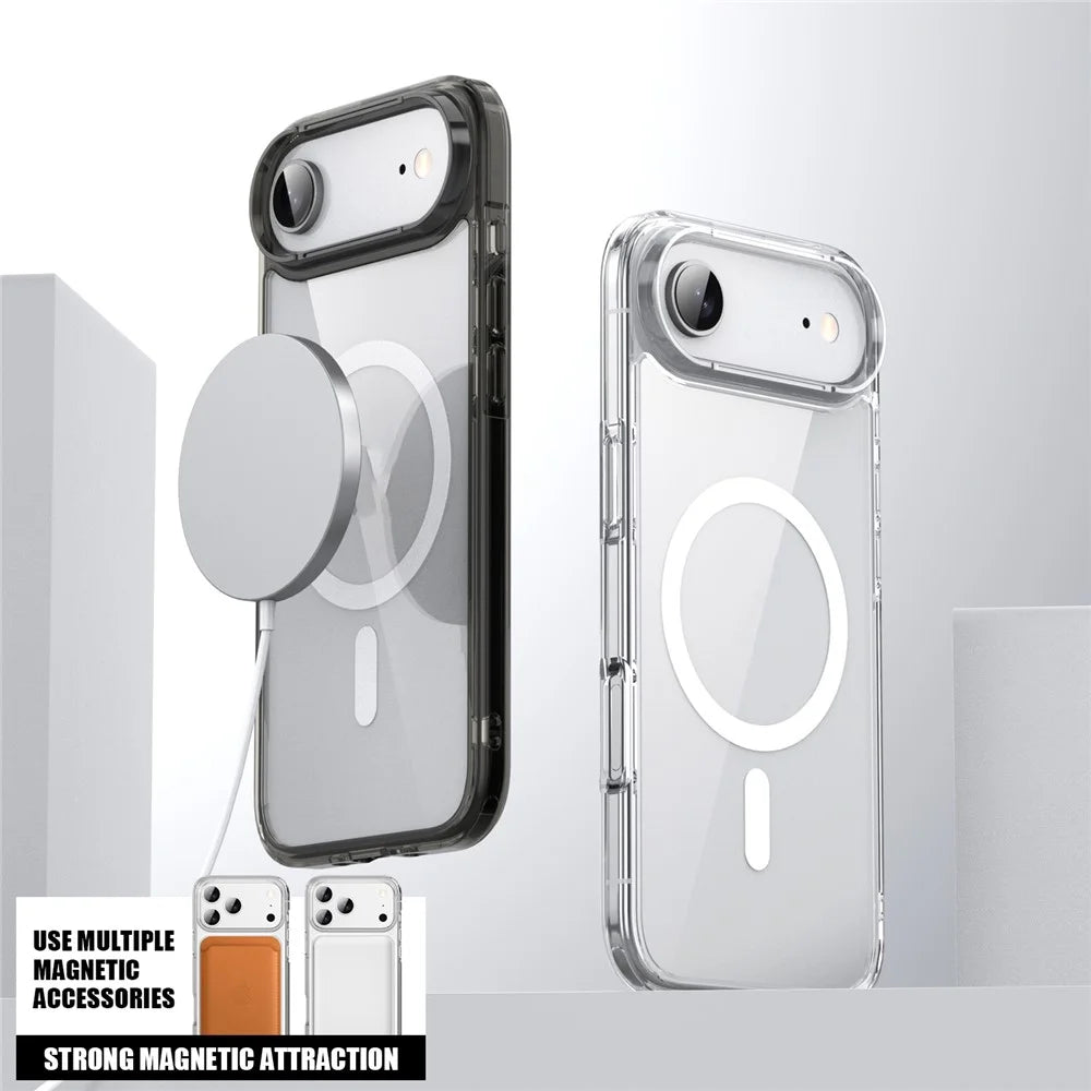 For iPhone Air Case Compatible with MagSafe TPU + PC Clear Phone Back Cover - Transparent - 5