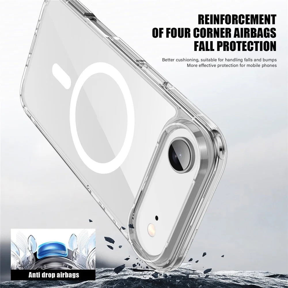 For iPhone Air Case Compatible with MagSafe TPU + PC Clear Phone Back Cover - Transparent - 6
