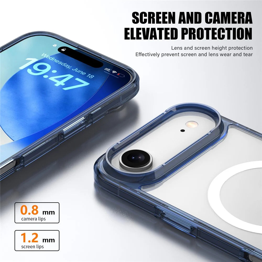 For iPhone Air Case Compatible with MagSafe TPU + PC Clear Phone Back Cover - Transparent - 7